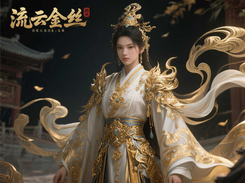 《明末》全新套装高清巨图：流云金丝勾勒曼妙身形